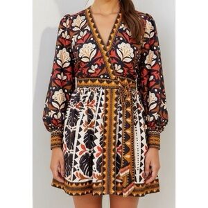 FARM Rio Tapestry Garden Long Sleeve Dress